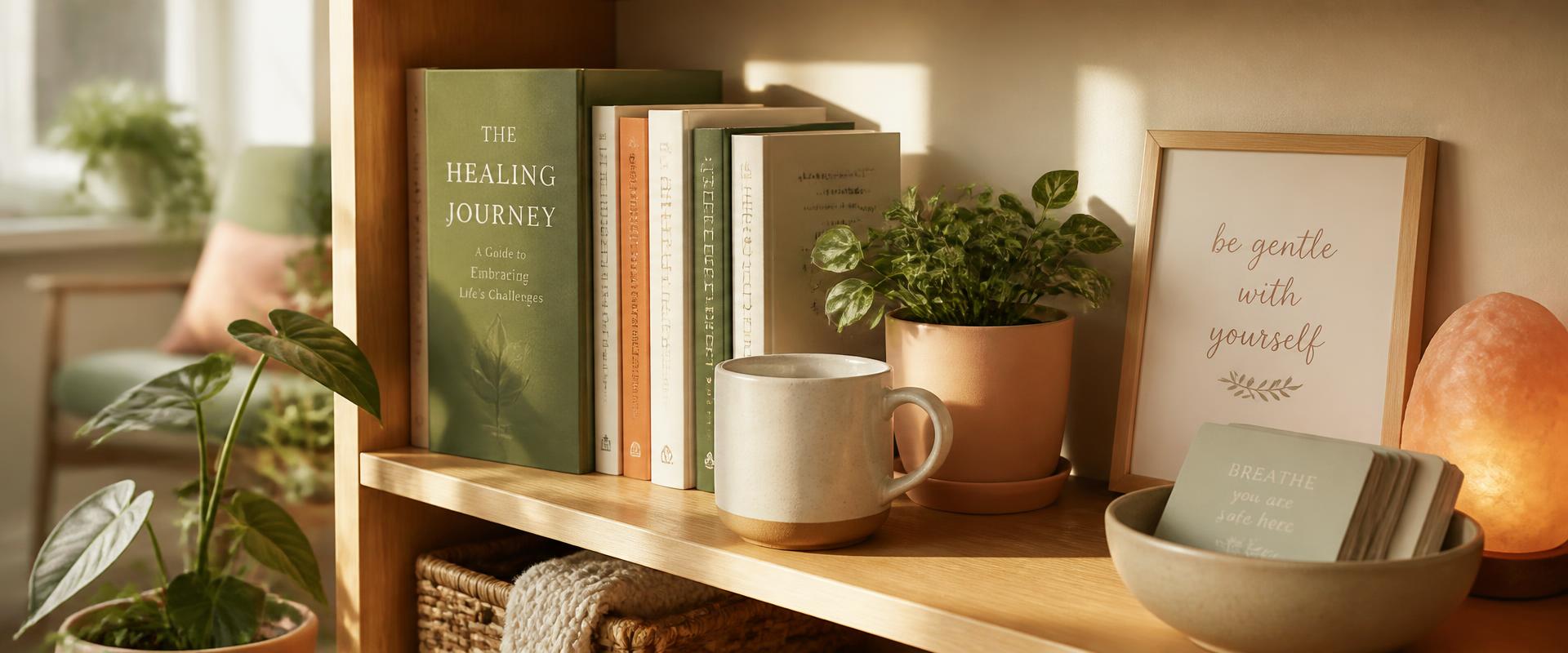 A calm, welcoming counseling space with books and plants